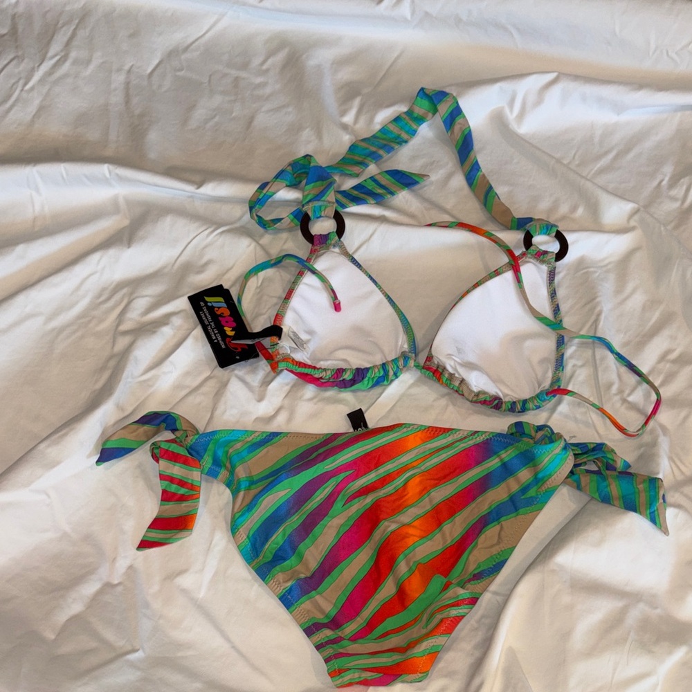 ABS Allen Schwartz Multicolor Striped Bikini - Picture 6 of 6